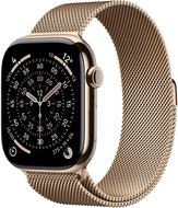 Apple Watch Series 11 Cellular 46mm Arany titán tok Arany milánói szíjjal - S/M - Okosóra