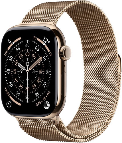 Apple Watch Series 11 Cellular 46mm Gold Titanium with Gold Milanese Tension - S/M - Smart Watch - Main image