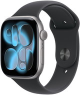 Apple Watch Series 11 Cellular 46mm Space Grey Aluminum with Black Sport Strap - M/L - Smart Watch