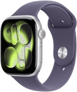 Apple Watch Series 11 Cellular 46mm Silver Aluminum with Mist Purple Sport Strap - S/M - Smart Watch