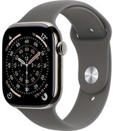 Apple Watch Series 11 Cellular 46mm Natural Titanium with Rock Grey Sport Strap - S/M - Smart Watch