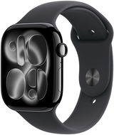 Apple Watch Series 11 46 mm Aluminium Diamantschwarz mit schwarzem Sportarmband - M/L - Smartwatch