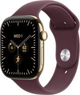 Apple Watch Series 12 Cellular 46mm Starlight Titanium with Burgundy Sport Band - S - Smart Watch