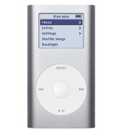 iPod Mini stříbrný (silver), 4 GB, MP3/ AAC/ AIFF přehrávač, úkolovník, hry, sluchátka, USB 2.0, Fir - MP3 Player