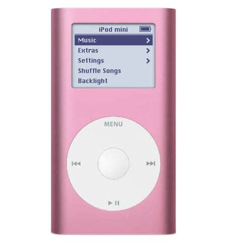 iPod Mini růžový (pink), 6 GB, MP3/ AAC/ AIFF přehrávač, úkolovník, hry, sluchátka, USB 2.0, FireWir - MP3 Player - Main image