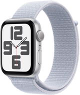 Apple Watch SE 40mm Stříbrný hliník s oblačně modrým provlékacím sportovním řemínkem - Chytré hodinky