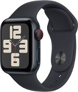 Apple Watch SE Celular 40 mm Tmavo atramentový hliník s tmavo atramentovým športovým remienkom – S/M - Smart hodinky