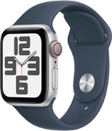 Apple Watch SE Cellular 40mm Aluminiumgehäuse Silber mit Sportarmband Sturmblau - S/M - Smartwatch