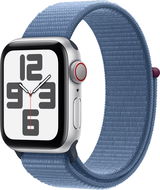 Apple Watch SE Cellular 40mm Aluminiumgehäuse Silber mit Sport Loop Winterblau - Smartwatch