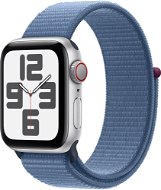 Apple Watch SE Cellular 40 mm Strieborný hliník s ľadovo modrým prevliekacím športovým remienkom - Smart hodinky