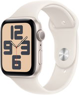 Apple Watch SE 44 mm Hviezdno biely hliník s hviezdno bielym športovým remienkom – S/M - Smart hodinky