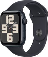 Apple Watch SE 44 mm Tmavo atramentový hliník s tmavo atramentovým športovým remienkom – S/M - Smart hodinky