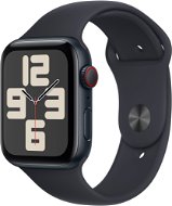 Apple Watch SE Cellular 44mm Temne atramentový hliník s temne atramentovým športovým remienkom – S/M - Smart hodinky