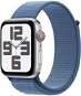 Apple Watch SE Cellular 44 mm Strieborný hliník s ľadovo modrým prevliekacím športovým remienkom - Smart hodinky