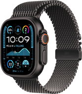 Apple Watch Ultra 2 49mm Černý titan s černým titanovým milánským tahem - S - Chytré hodinky