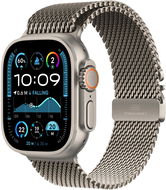 Apple Watch Ultra 2 49mm Přírodní titan s přírodním titanovým milánským tahem - S - Chytré hodinky