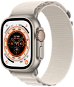 Apple Watch Ultra 49mm - titán tok, csillagfény alpesi szíj, S - Okosóra