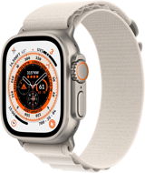 Apple Watch Ultra 49mm Titanium Case with Alpine White Star Tension - Medium - Smart Watch