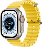 Apple Watch Ultra 49 mm titánové puzdro so žltým oceánskym remienkom - Smart hodinky