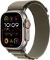 Apple Watch Ultra 2 49 mm - titántok, olíva alpesi szíj, S - Okosóra