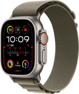 Apple Watch Ultra 2  49 mm titánové puzdro s olivovým alpským ťahom – Large - Smart hodinky