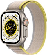 Apple Watch Ultra 49mm - titán tok, sárga - bézs terep szíj, S / M - Okosóra