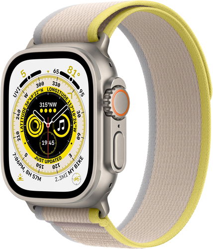 Apple Watch Ultra 49mm titanové pouzdro se žluto-béžovým trailovým tahem - S/M - Chytré hodinky - Hlavní obrázek