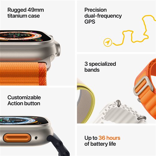 49mm Orange Ocean Band Extension - Apple