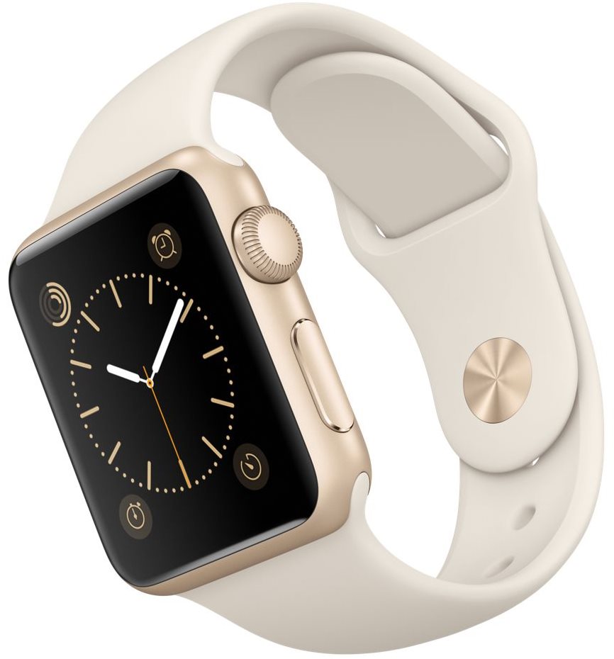 Gold apple watch online white band