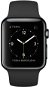 Apple Watch 38 mm Edelstahlgehäuse Space schwarz mit Sportarmband schwarz - Smartwatch