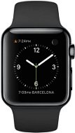 Apple Watch 38 mm Vesmírne čierna nerezová oceľ s čiernym remienkom - Smart hodinky