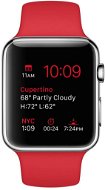 Apple Watch 42mm Edelstahl-Gehäuse mit rotem Armband - Smartwatch