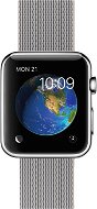 Apple Watch 42 mm Edelstahl mit einem perlgrau Band aus gewebtem Nylon - Smartwatch