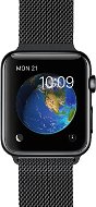 Apple Watch 42mm Vesmírne čierna nerez oceľ s čiernym milánskym ťahom - Smart hodinky