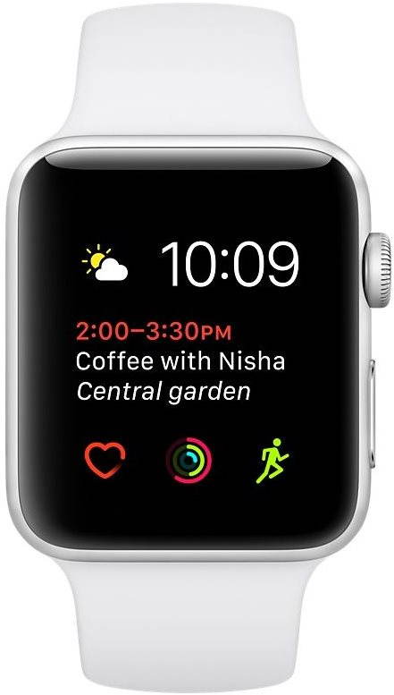 Apple watch series 1 42mm silver aluminium case with white sport band on sale