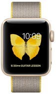 Apple Watch Series 2 38 mm Aluminiumgehäuse Gold, Armband aus gewebten Nylon Gelb/Hellgrau - Smartwatch