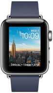 Apple Watch Series 2 38 mm Nehrdzavejúca oceľ s polnočne modrým remienkom s modernou prackou - stredným - Smart hodinky