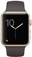 Apple Watch Gold Series 2 Okosóra 42 mm-es aranyszínű alumíniumtok kakaóbarna sportszíjjal - Okosóra