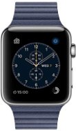 Apple Watch Series 2 42mm Stainless Steel Case with Midnight Blue Leather Loop - Medium - Smart Watch