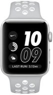 Apple Watch Series2 Nike+ 38 mm-es ezüstszínű alumíniumtok platinaszín–fehér Nike sportszíjjal - Okosóra