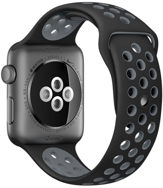 Apple Watch Series 2 Nike 38 Millimeter Aluminiumgehause Space Grau mit Nike Sportarmband Schwarz Cool Gray Smartwatch alza