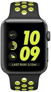 Apple Watch Nike+ 42 mm Aluminiumgehäuse Space Grau mit Nike Sportarmband Schwarz/Volt - Smartwatch