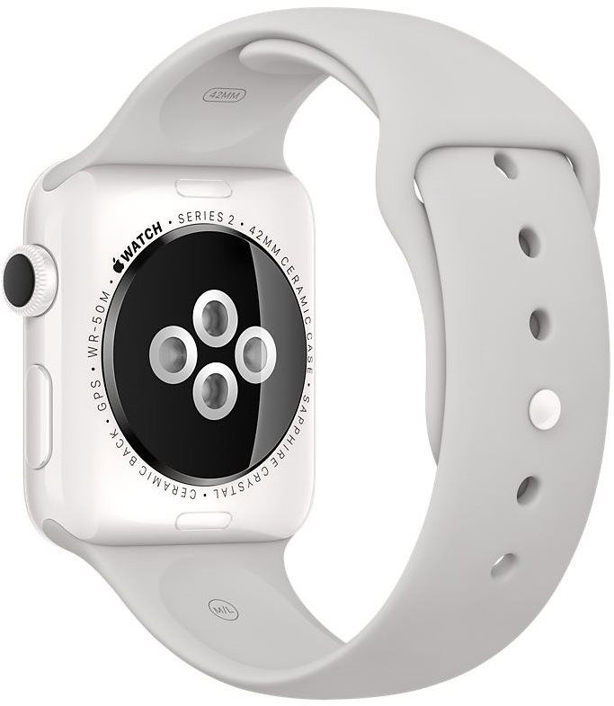 Apple Watch Series 2 38mm White Ceramic Body Cloudy White Sport