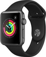 Apple Watch Series 3 42 mm GPS Vesmírne sivý hliník s čiernym športovým remienkom - Smart hodinky