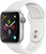 Apple Watch Series 4 40mm Strieborný hliník s bielym športovým remienkom - Smart hodinky