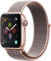 Apple Watch Series 4 40mm Zlatý hliník s pieskovo ružovým prevliekacím športovým remienkom - Smart hodinky