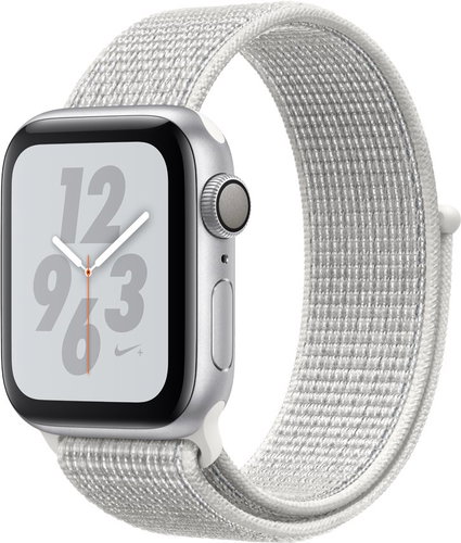 Apple Watch Series 4 Nike+ 40mm Stříbrný hliník se sněhově bílým provlékacím sportovním řemínkem Nik - Chytré hodinky - Hlavní obrázek