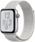 Apple Watch Series 4 Nike+ 44mm Stříbrný hliník se sněhově bílým provlékacím sportovním řemínkem - Chytré hodinky