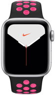 Apple Watch Nike Series 5 Stříbrný hliník s černým/růžovým sportovním řemínkem Nike - Chytré hodinky
