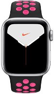 Apple Watch Nike Series 5 Stříbrný hliník s černým/růžovým sportovním řemínkem Nike - Chytré hodinky